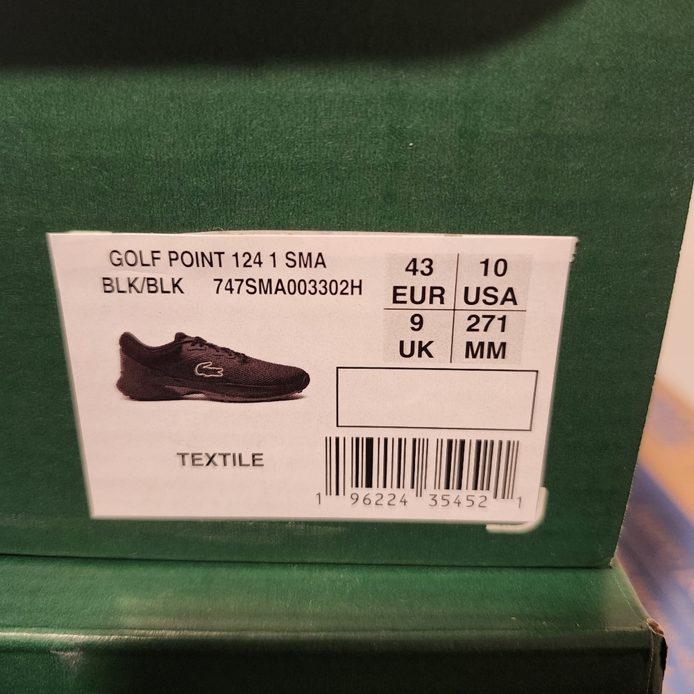 Mens Size 10 Lacoste Golf Shoes